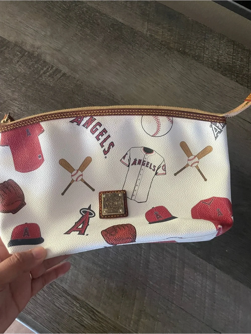 Dooney & Bourke Los Angeles Angels White‎ Red Player Pouch